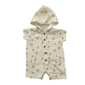 Gerber Baby Boys Desert Cotton Gauze Hooded Romper